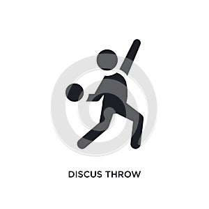 black discus throw isolated vector icon. simple element illustration from sport concept vector icons. discus throw editable logo