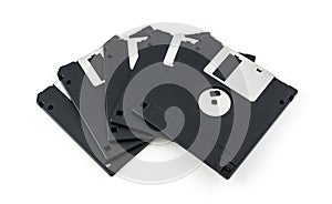 Black diskette isolated