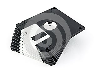 Black diskette isolated