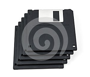 Black diskette isolated