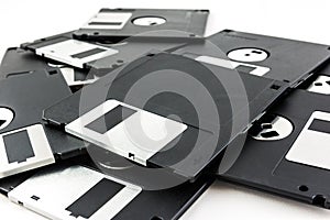 Black diskette isolated