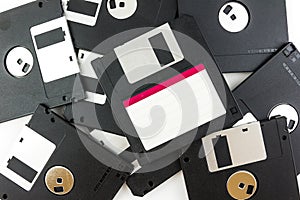 Black diskette isolated
