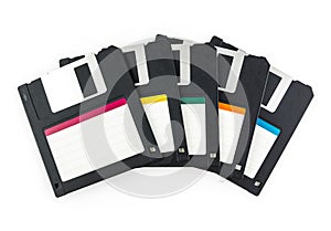 Black diskette isolated