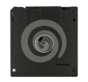 Black diskette on white background