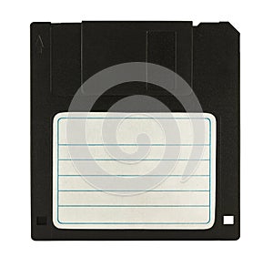 Black diskette on white background