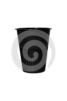 Black disposable plastic cup