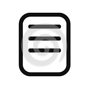 Black document file thick line vector icon