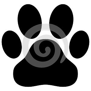 Black dog paw print vector illustration