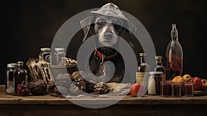 Fantasy-inspired Pet Photography: Dogs With Food For Sale photo