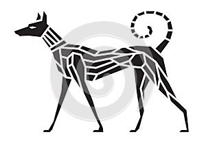 Black dog symbol abstract sharp art vector design