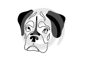 Black dog vector Deutscher Boxer