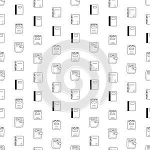Repeating pattern of various diary and notebook outline drawing for study and work