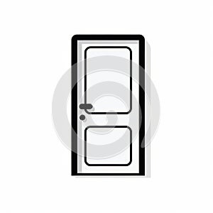 Black Door Icon: Minimalist Flat Vector Illustration