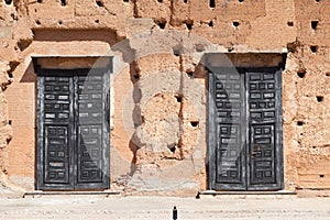 Black doors Badi Palace
