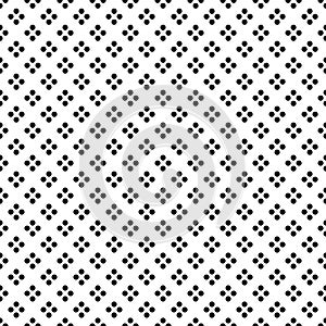 Black Dot in Diamond Shape on White Background Seamless. Vector Illustration.