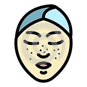 Black dots on the face icon color outline vector