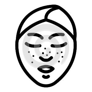 Black dots on the face icon, outline style