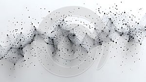 Black dots and lines forming abstract network pattern