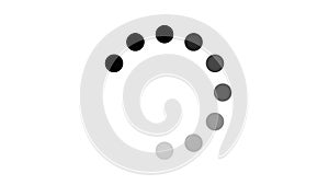 Black dots on white background circle preloader loop infinite animation