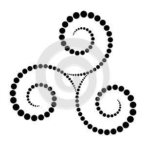 Black dotted celtic triskelion spiral