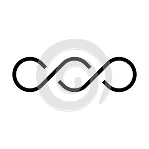 Black double infinity vector symbol