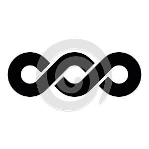 Black double infinity vector symbol