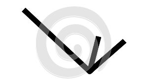 Black Down-Left Arrow, Directional Graphic, vector design Generative AI