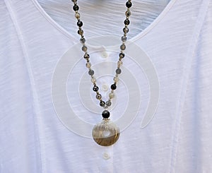 Black Dragon Vein Agate necklace