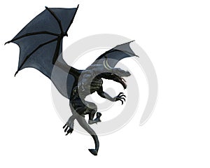 Black dragon in a white background