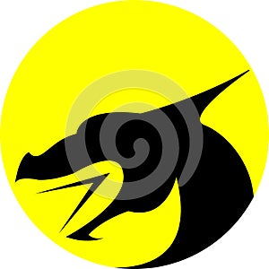 black dragon yellow background logo