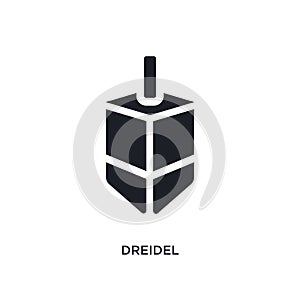 black dreidel isolated vector icon. simple element illustration from religion concept vector icons. dreidel editable logo symbol