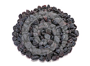 Black dried fruit raisin