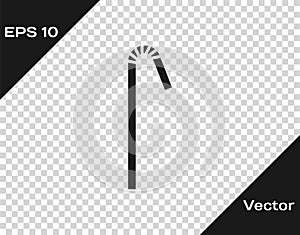 Black Drinking plastic straw icon isolated on transparent background. Vector Illustration