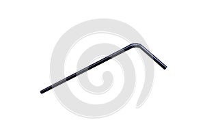 Black drinking straw isolated on white background with clipping path photo