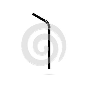 Black Drinking straw logo or icon