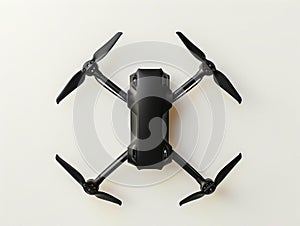 A black drone with propellers on a white background photo