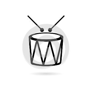 Black Drum icon or logo, Snare graphic photo