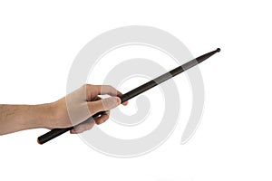 Black drumstick for playing in the left hand