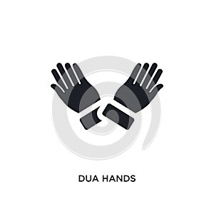 black dua hands isolated vector icon. simple element illustration from religion concept vector icons. dua hands editable logo