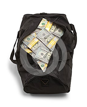 Duffel Bag Full of Money Top View