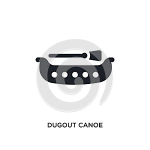 black dugout canoe isolated vector icon. simple element illustration from transportation concept vector icons. dugout canoe