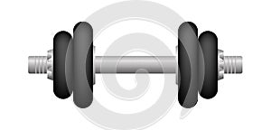 Black dumbbell isolated on a white background