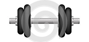 Black dumbbell isolated on a white background