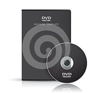 Black DVD disc and box template for your design