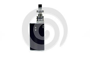 Black e-cigarette vaping box mod isolated