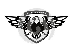 Black eagle logo, symbol, emblem.