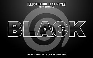 Black editable text effect