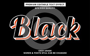 Black editable text effect
