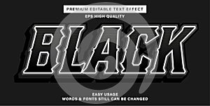 Black editable text effect style