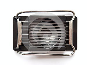 A black egg slicer, isolated